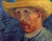 文森特 威廉 梵高 : 戴草帽的自画像